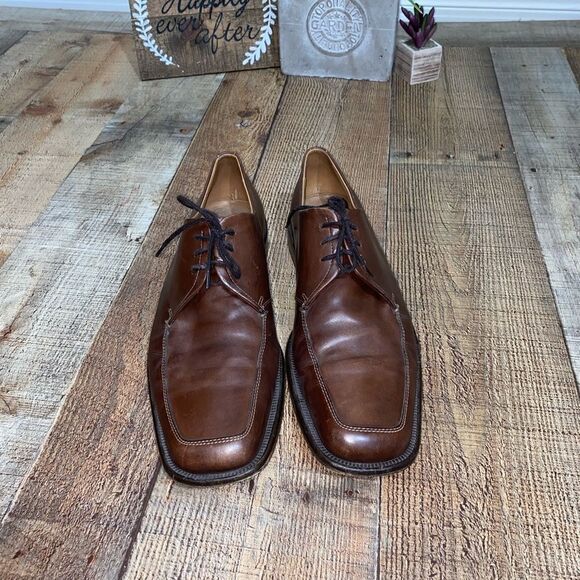Boss Hugo Boss Mens Brown Square Toe Dress Shoes Sz 11 - Picture 2 of 13